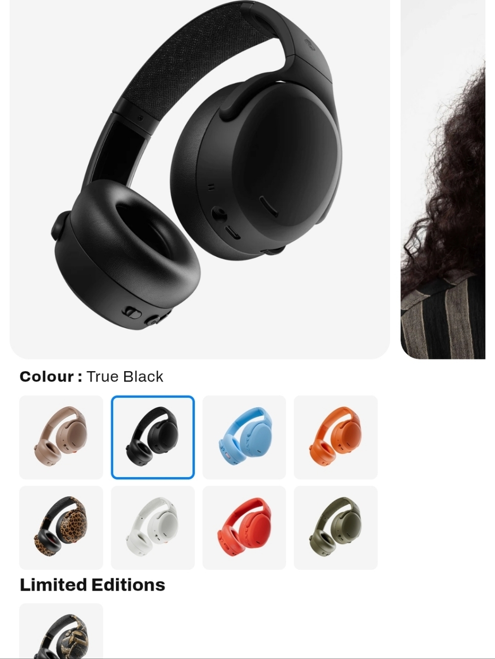 Skullcandy ANC Crusher Black Wireless Headphones with Carry Pouch - Picture 6 of 8